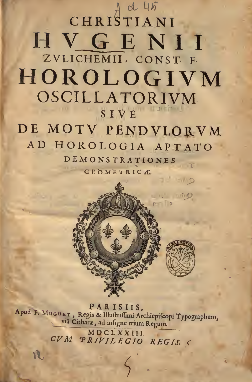 《Horologium Oscillatorium》(1673)