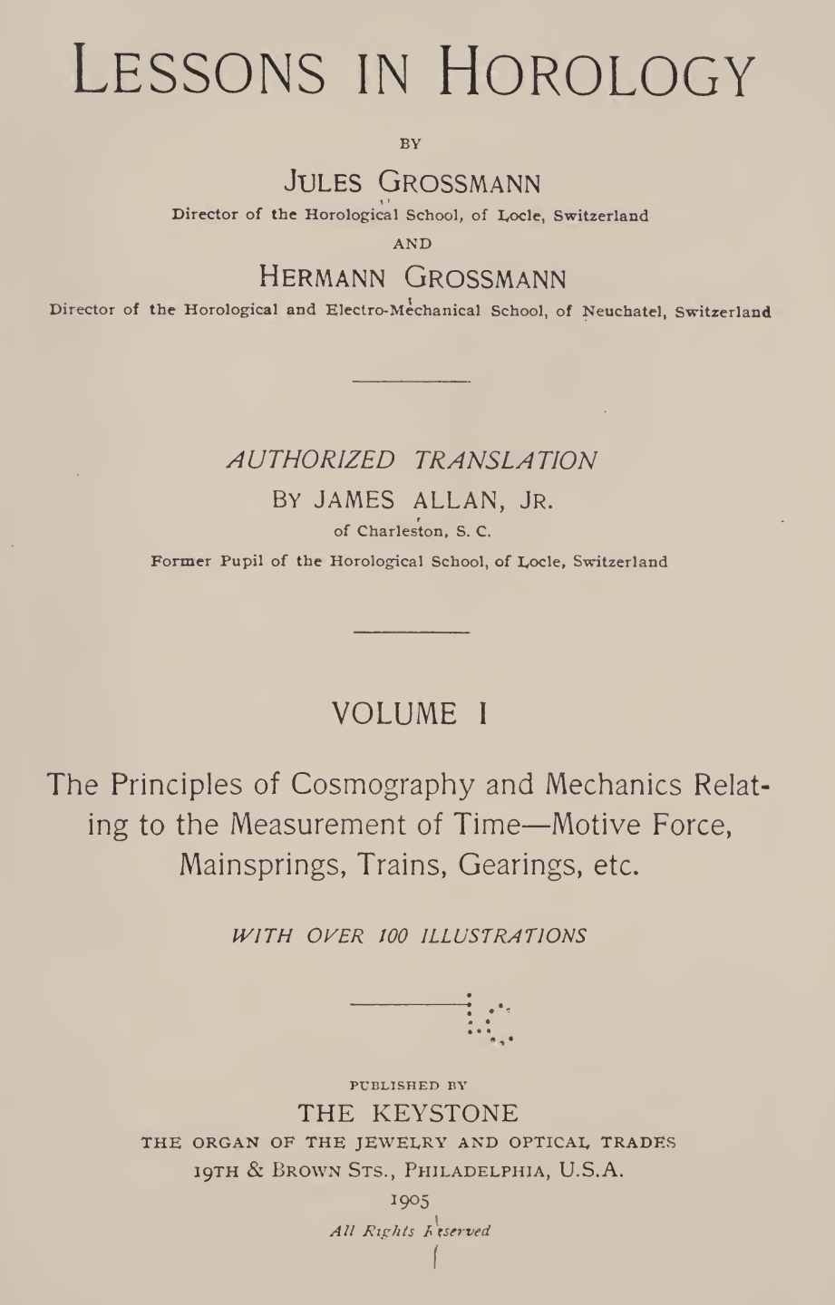 《Lessons in Horology Vol.1》