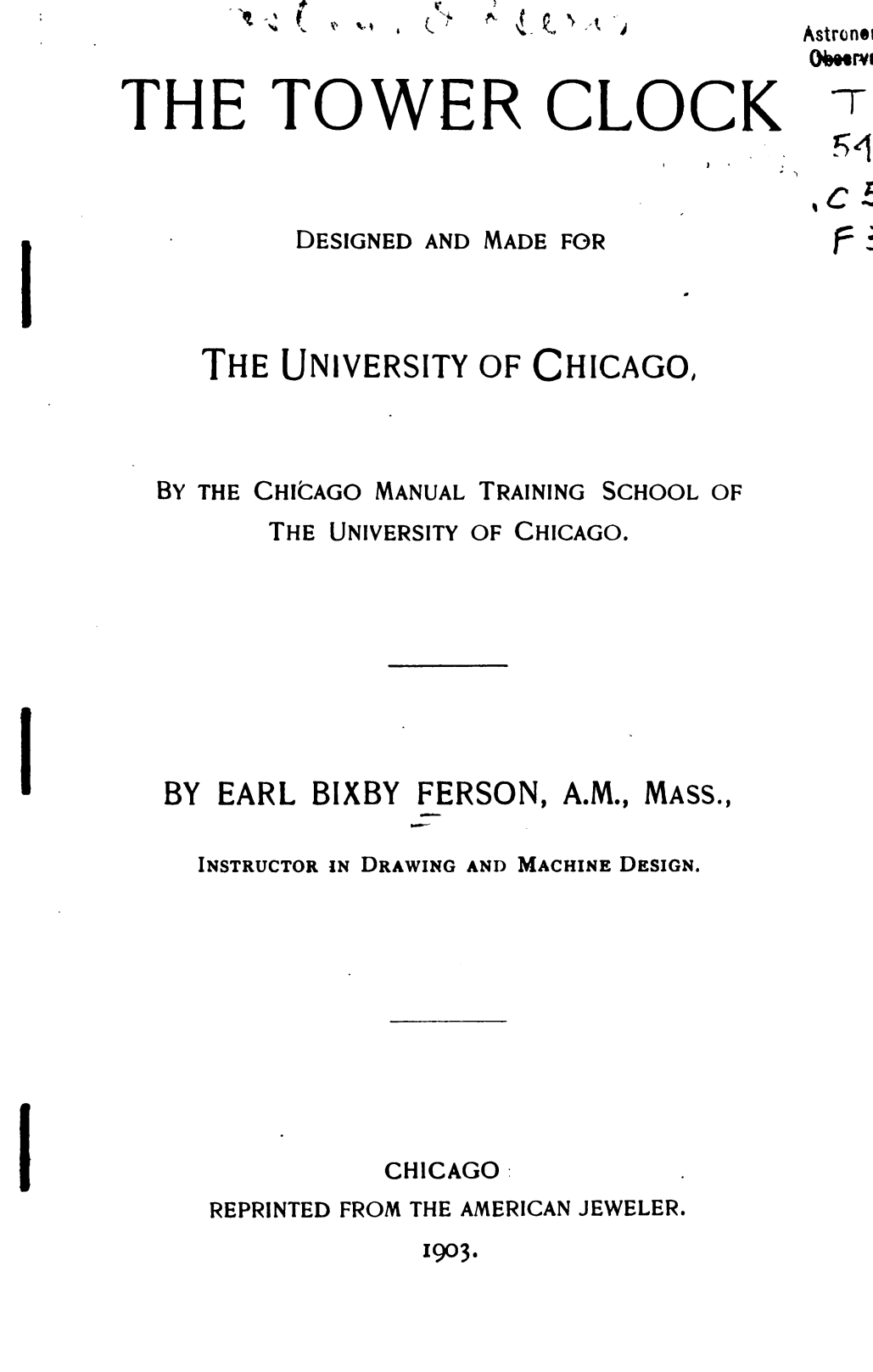 《The Tower Clock》(1903)