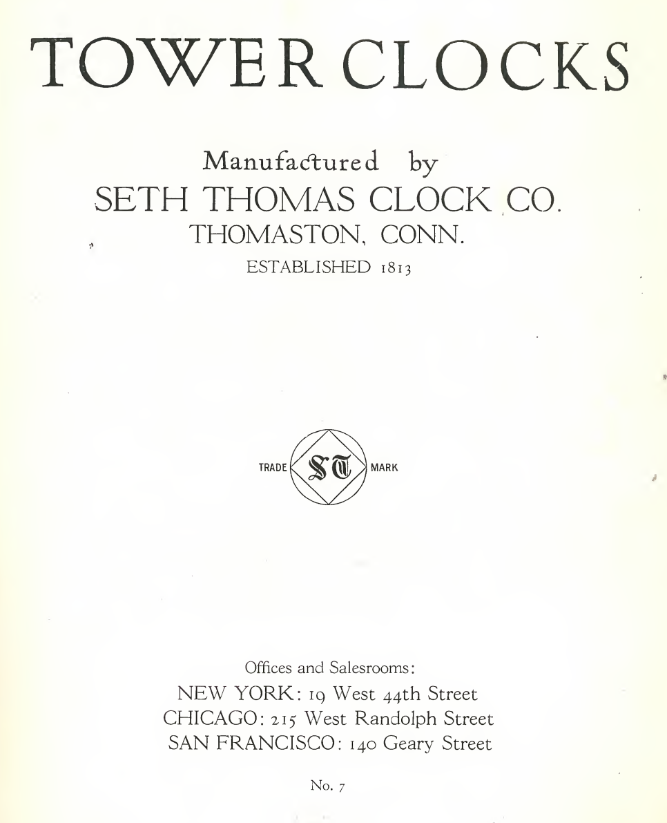 《Tower Clocks》（1911）