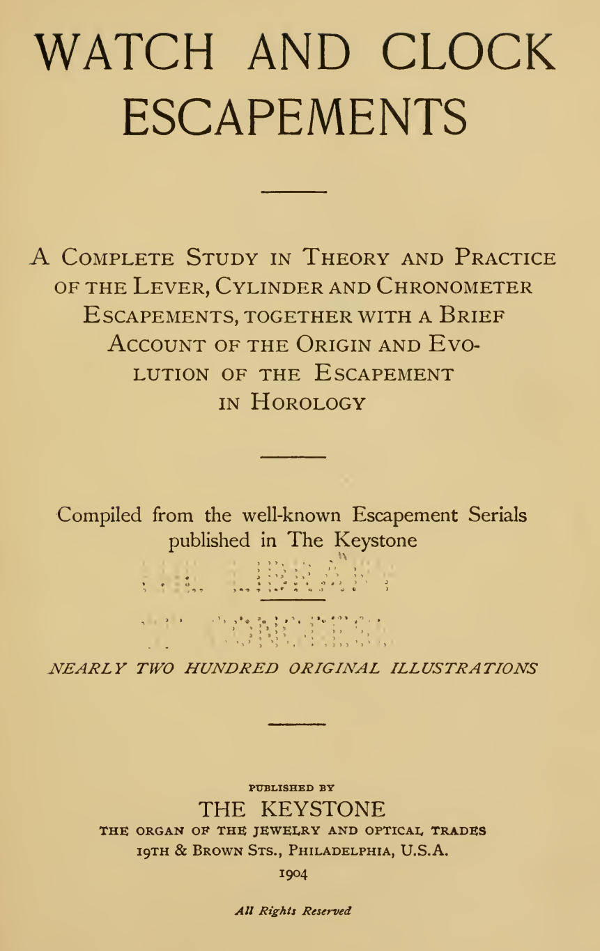 《Watch and Clock Escapement》