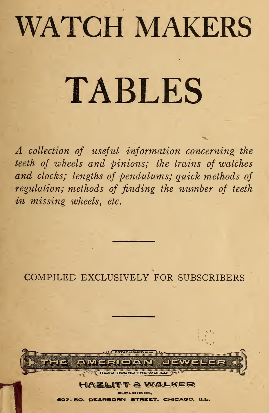 《Watch Maker's Tables》(1914)