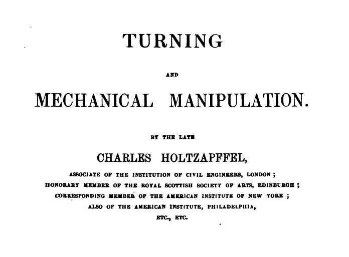 《Turning and Mechanical Manipulation》(1850)